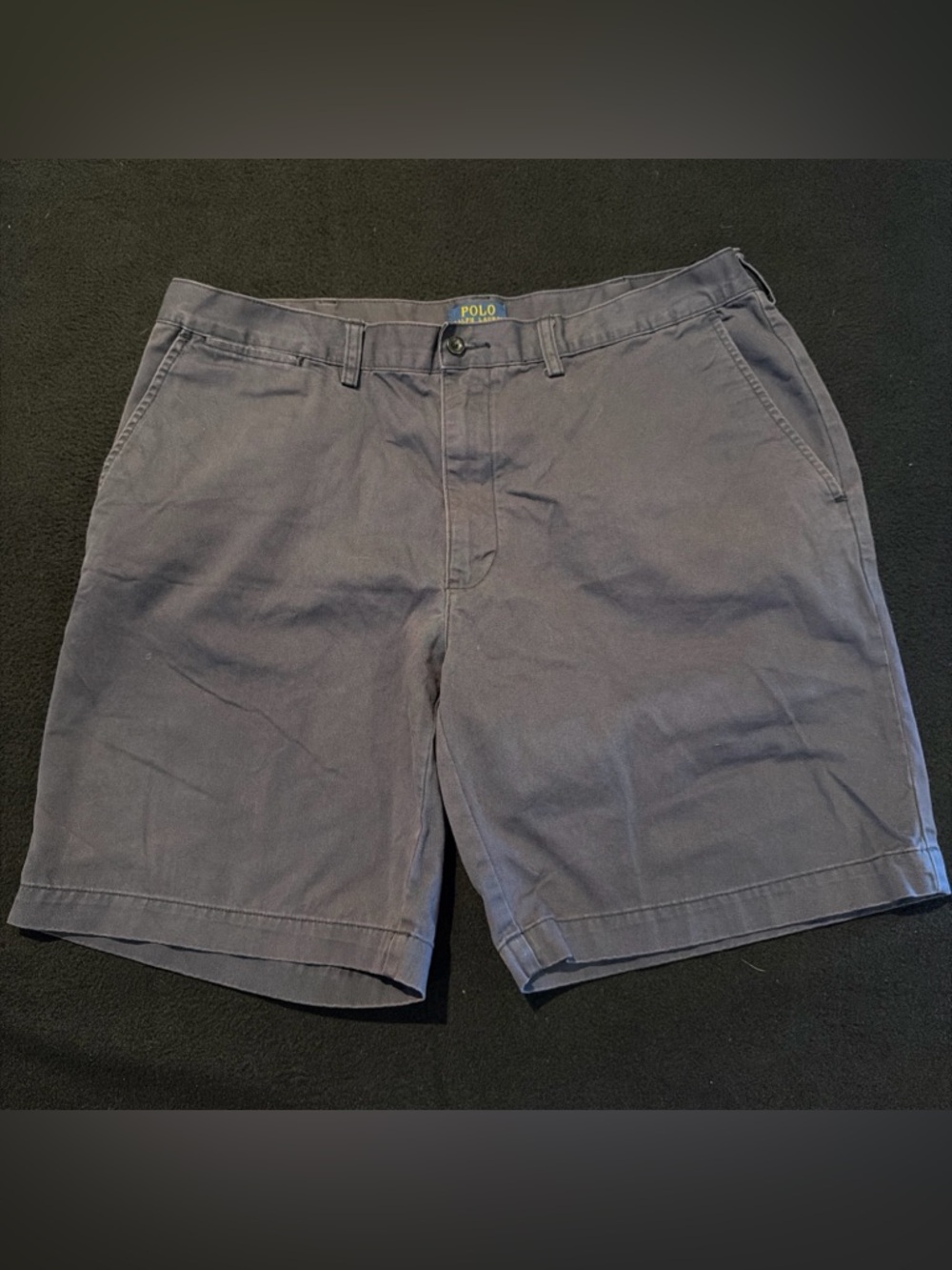 Polo Ralph Lauren Shorts Dark Gray Chino Flat Front Mens 38